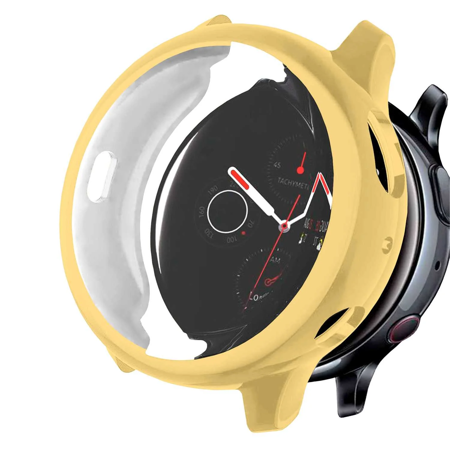 Funda Protectora de TPU Dorado Compatible con Relojes Inteligentes Samsung Galaxy Watch Active 2 (44mm)