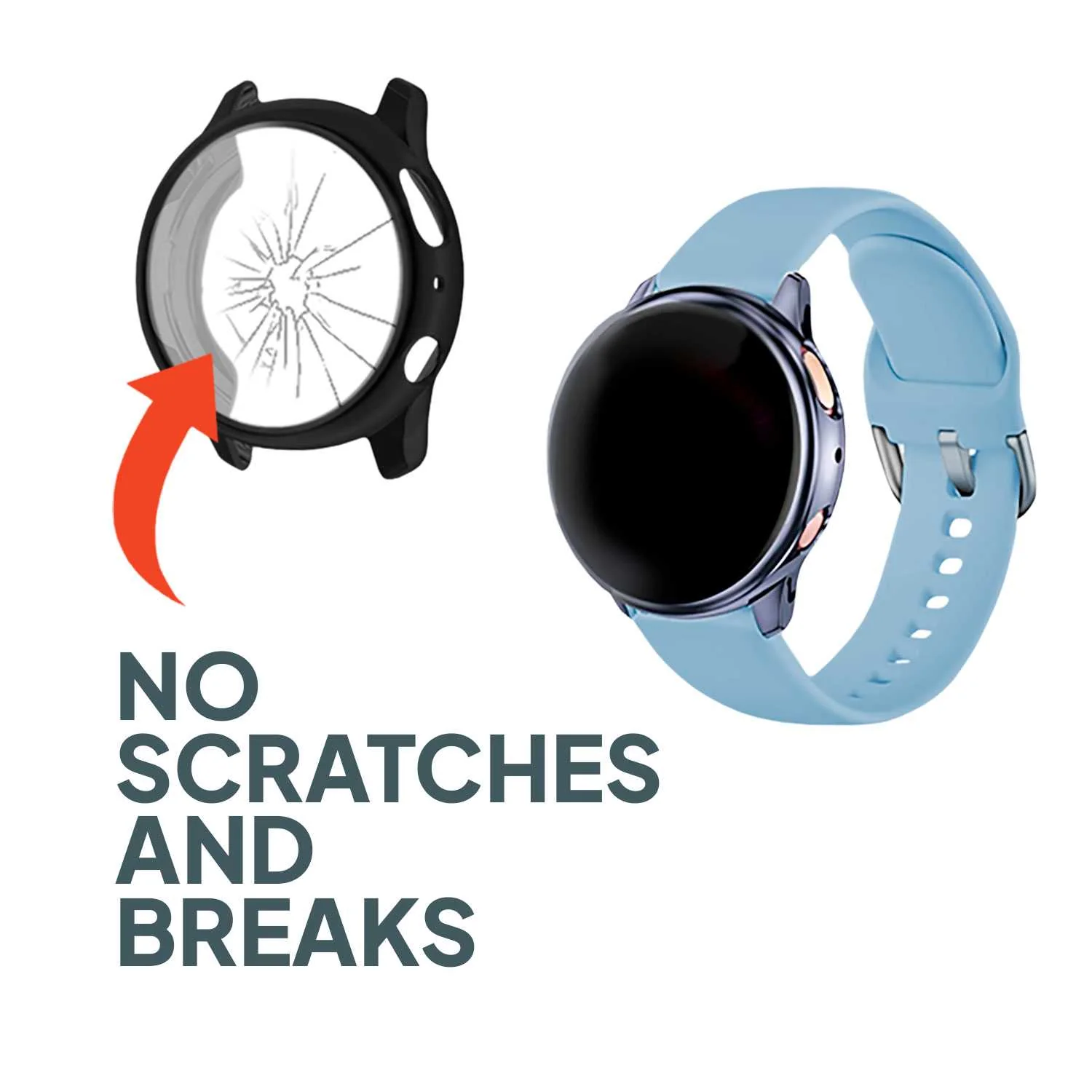 Funda Protectora de TPU Dorado Compatible con Relojes Inteligentes Samsung Galaxy Watch Active 2 (44mm) - Imagen 7
