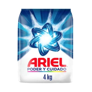 Ariel Detergente 4Kg Poder y Cuidado En Polvo Para Ropa Bio Espuma